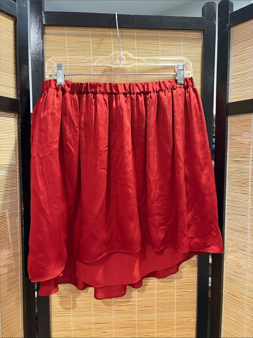 Silk Women's Elastic Waist Layered Skirt